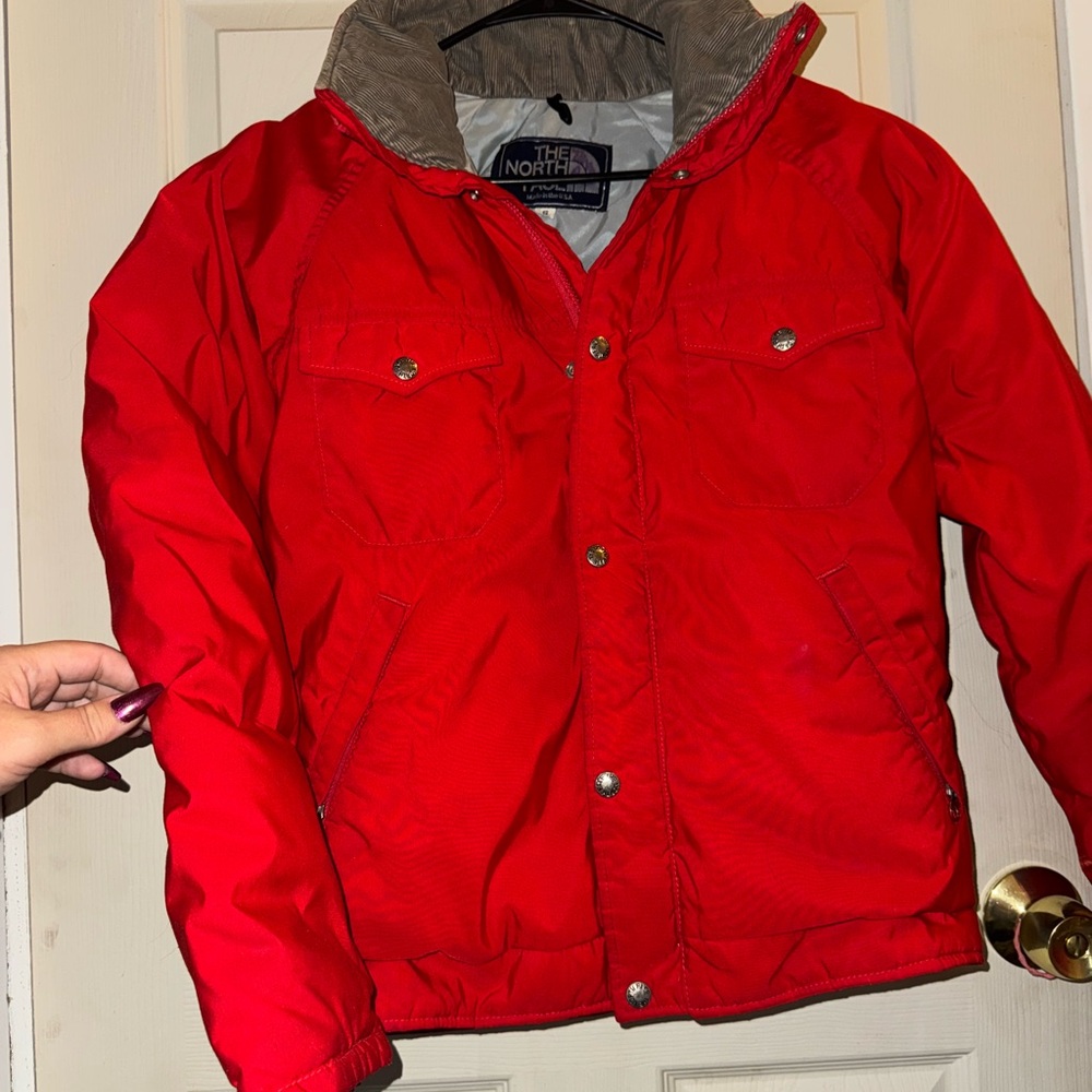 The North Face vintage red down puffer coat jacket